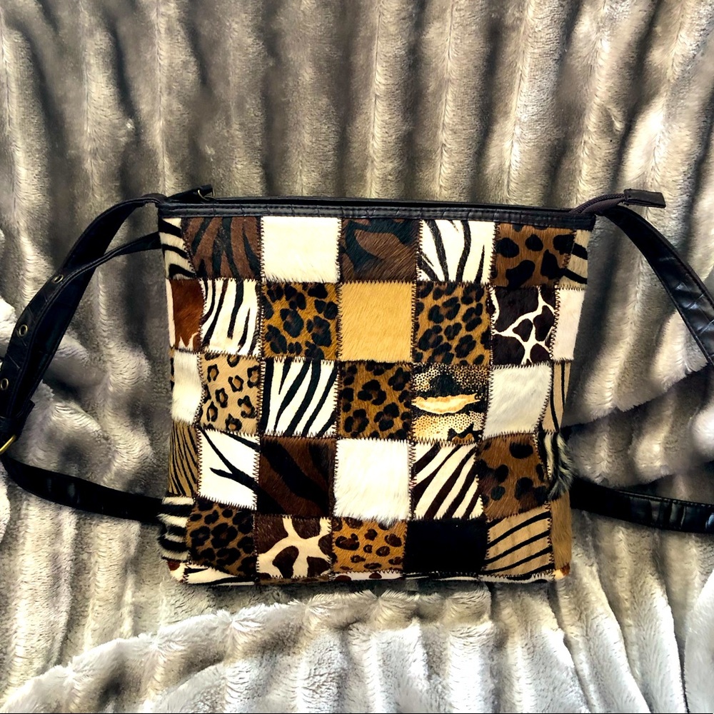 NWOT 👜 Animal Print Calf Hair Patchwork Crossbody